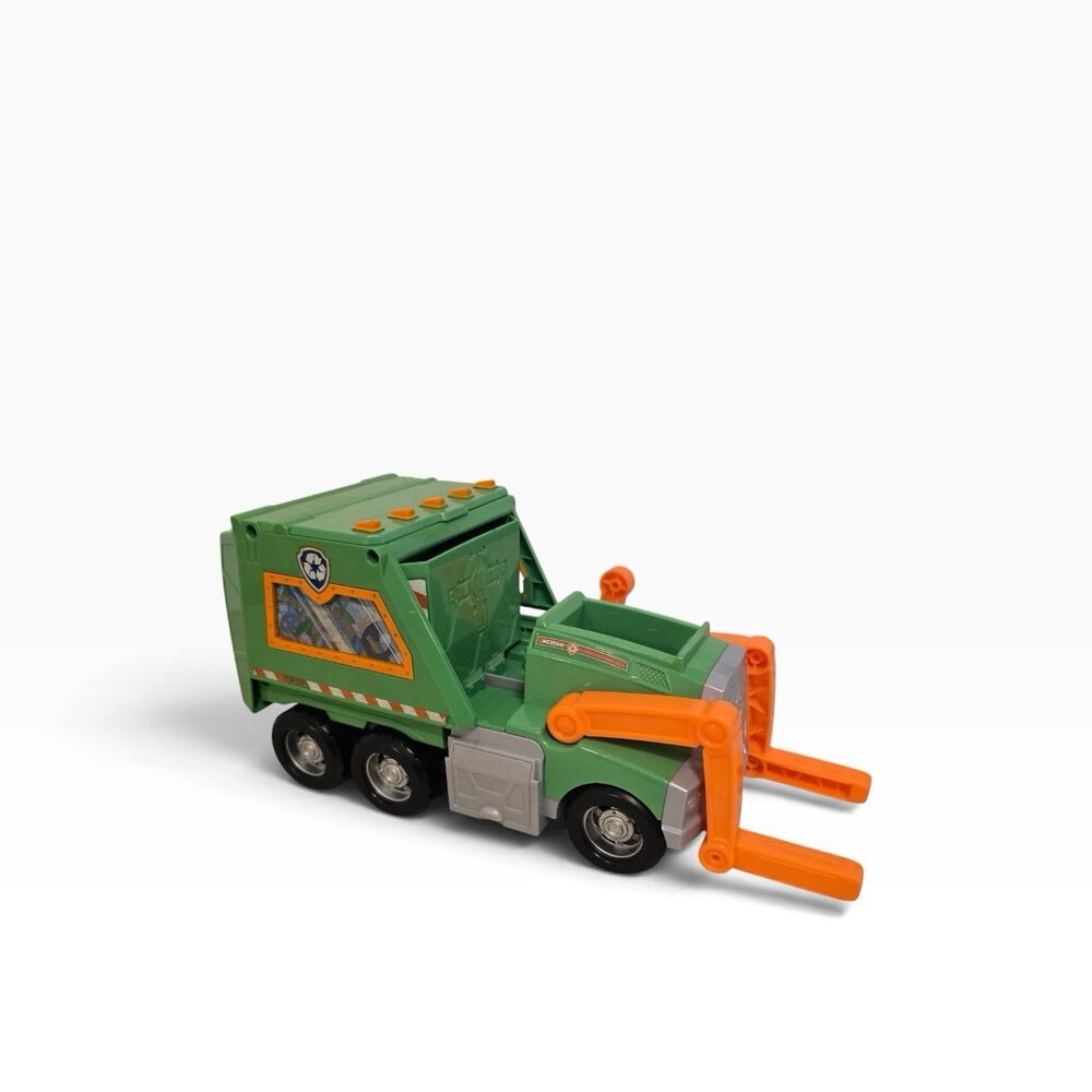Paw Patrol Rocky Recycling Truck Green Orange Forklift Rescue Vehicle 11”